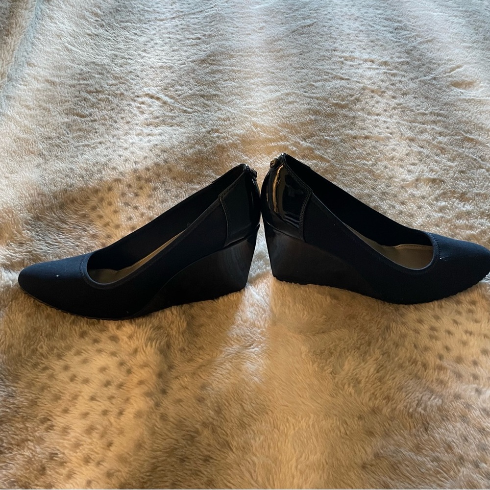 Navy blue and Klein wedge heels - Picture 3 of 5